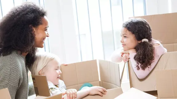 Woman Talking With Children