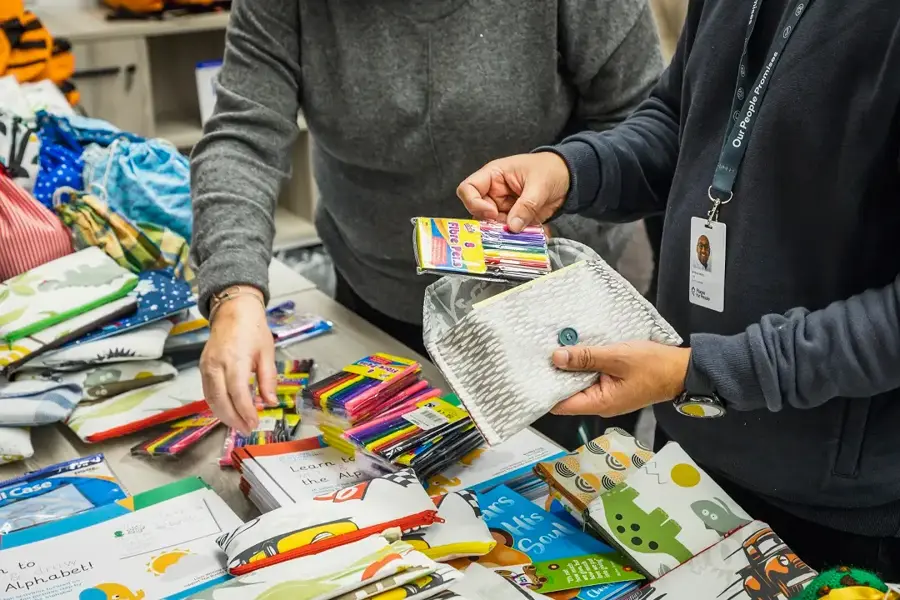 Arts And Crafts Supplies Put Into Buddy Bags